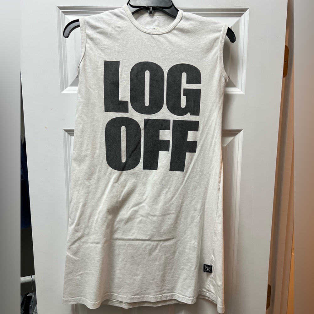 Nununu White “Log Off”Lounge Maxi Top/Dress Girl Size 8-9
